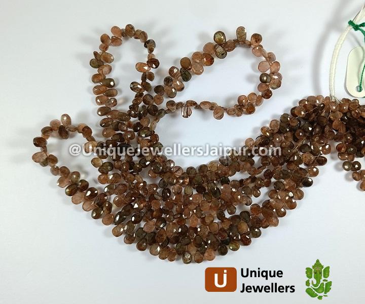 Andalusite Faceted Pear Beads