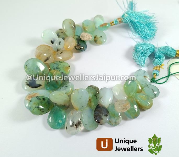 Natural Peruvian Opal Smooth Pear Beads