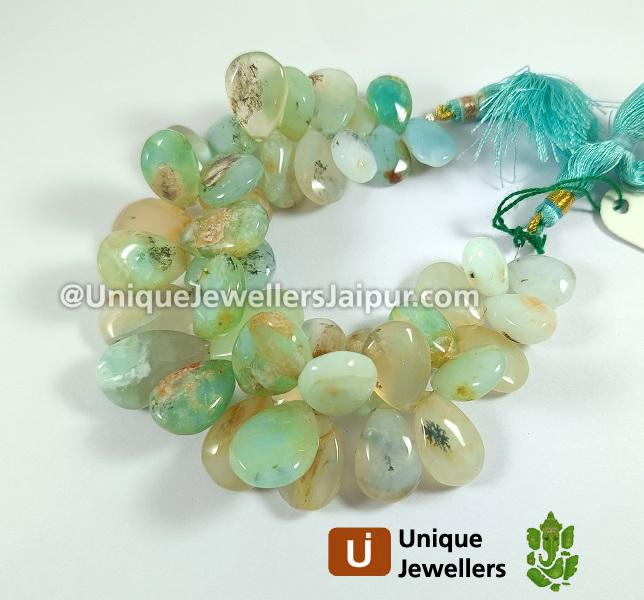 Natural Peruvian Opal Smooth Pear Beads