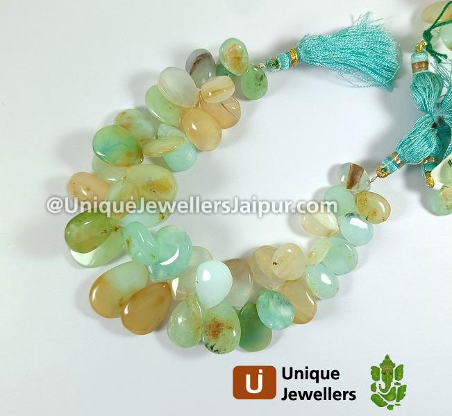 Natural Peruvian Opal Smooth Pear Beads
