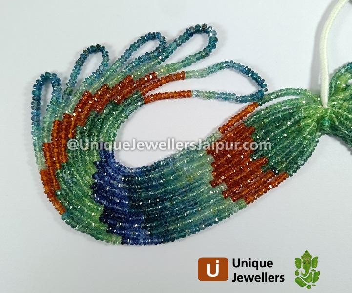 Multi Kyanite Faceted Roundelle Beads