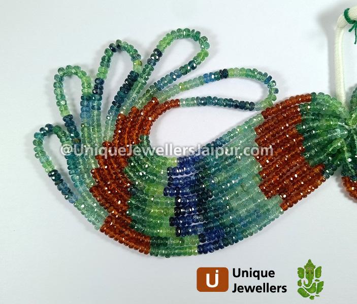 Multi Kyanite Faceted Roundelle Beads