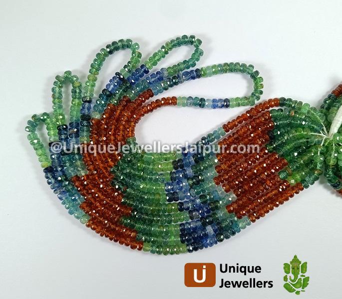Multi Kyanite Faceted Roundelle Beads