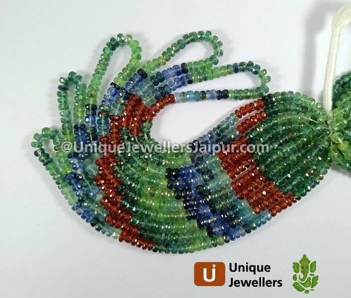 Multi Kyanite Faceted Roundelle Beads