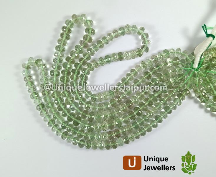 Green Amethyst Far Faceted Roundelle Beads