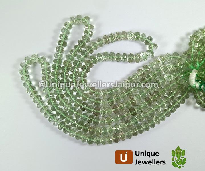 Green Amethyst Far Faceted Roundelle Beads