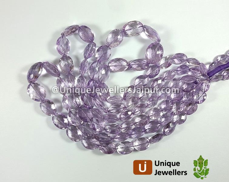 Pink Amethyst Faceted Oval Beads