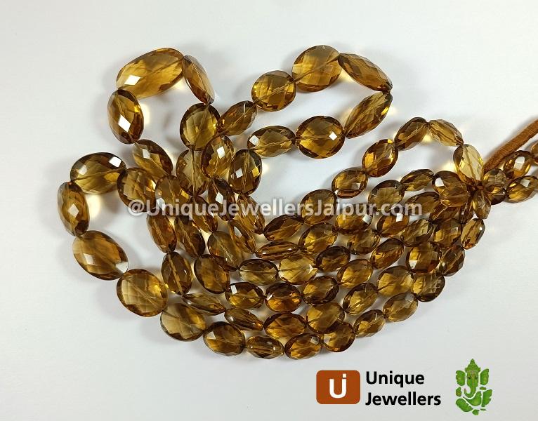 Champagne Quartz Faceted Oval Beads