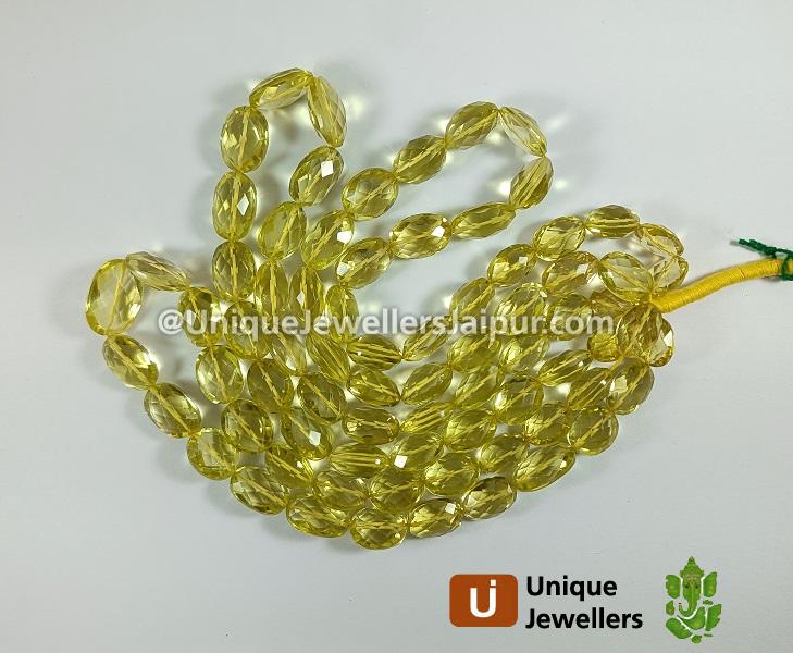 Lemon Quartz Faceted Oval Beads