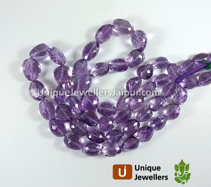 Pink Amethyst Concave Cut Nuggets Beads