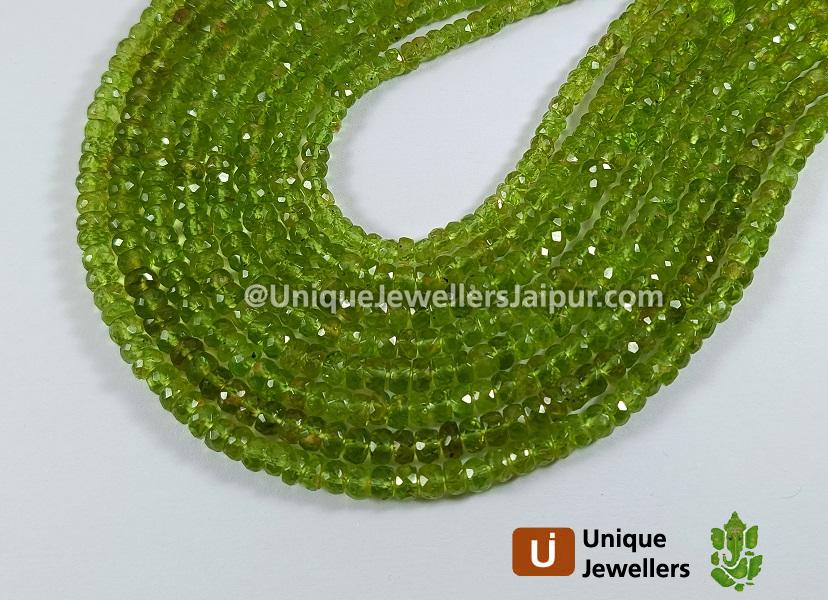 Peridot Faceted Roundelle Beads