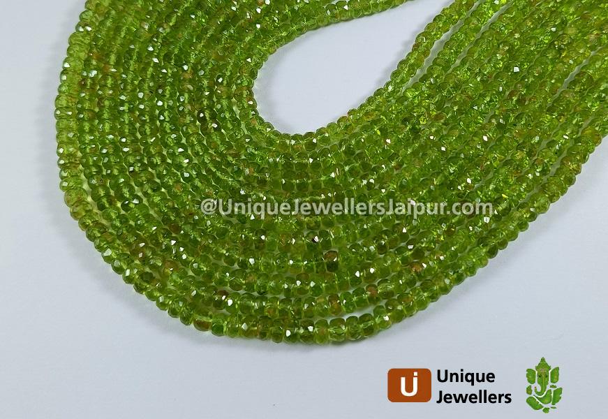 Peridot Faceted Roundelle Beads