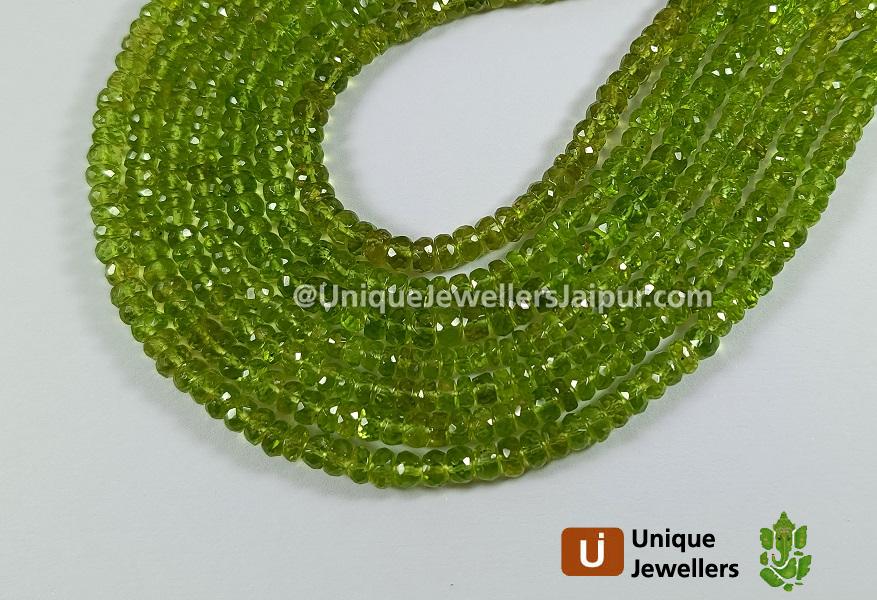 Peridot Faceted Roundelle Beads