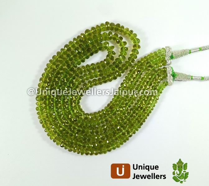 Olive Peridot Faceted Roundelle Beads