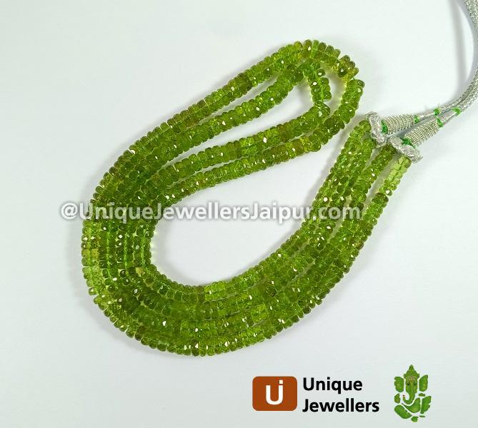 Peridot Faceted Tyre Beads