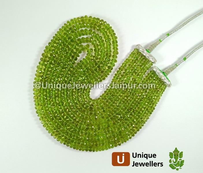 Peridot Faceted Roundelle Beads
