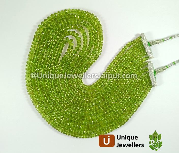 Peridot Faceted Roundelle Beads
