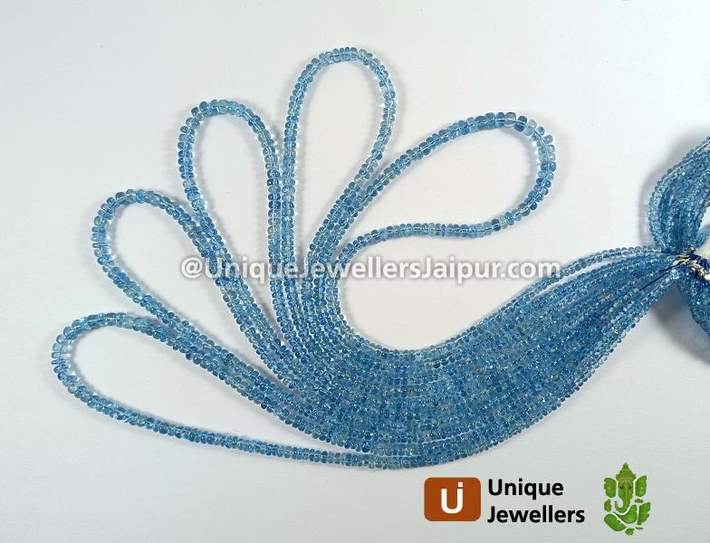 Devil Aquamarine Smooth Roundelle Beads
