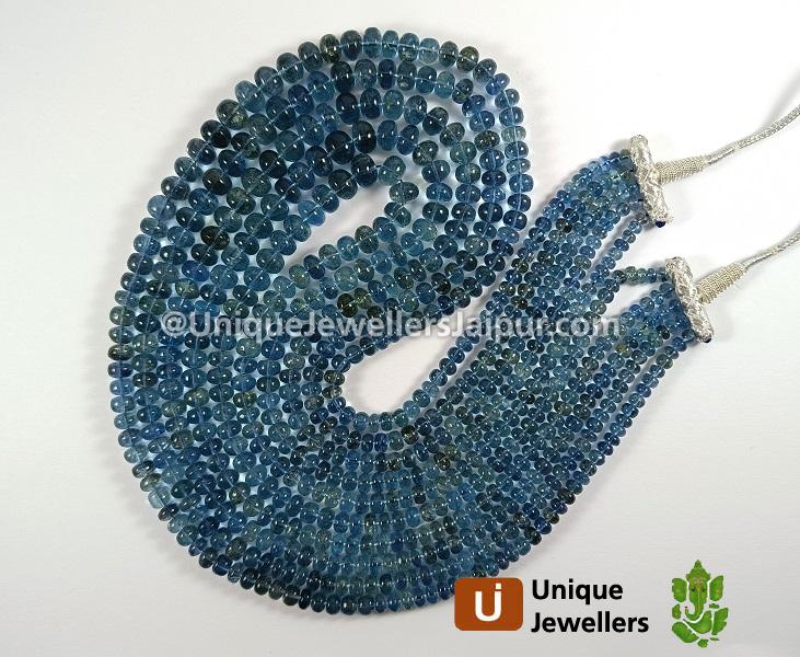 Santa Maria Aquamarine Smooth Roundelle Beads