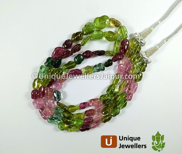Tourmaline Mughal Cut Nuggets Beads
