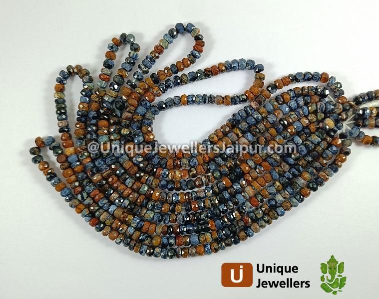 Pietersite Faceted Roundelle Beads