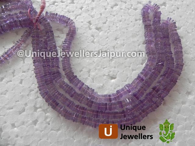 Pink Amethyst Plain Heishi Cube Beads