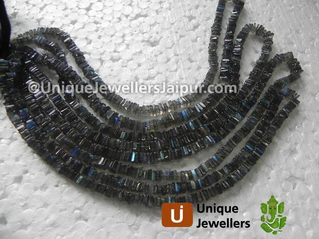 Labradorite Plain Heishi Cube Beads