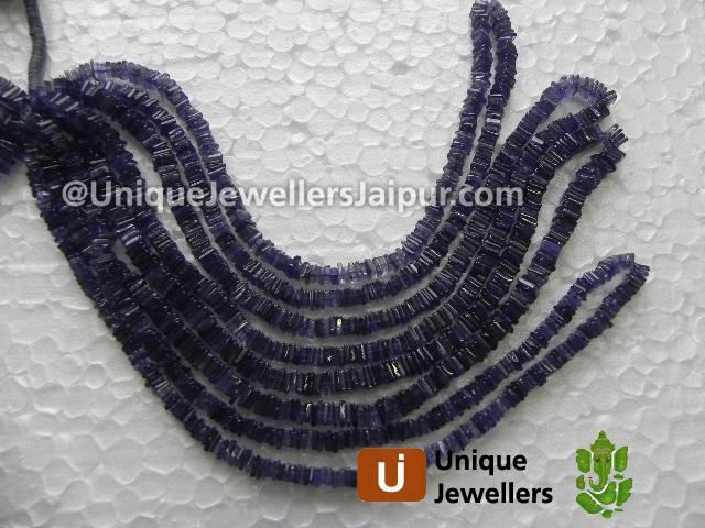 Iolite Plain Heishi Cube Beads