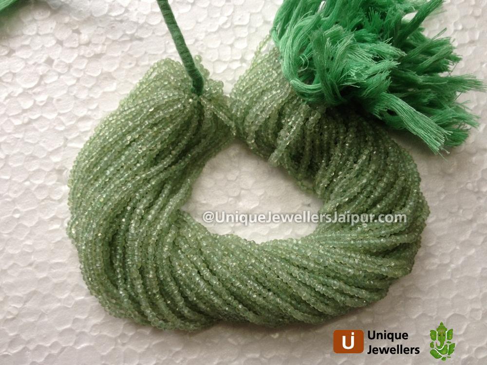 Prehnite Faceted Roundelle Beads