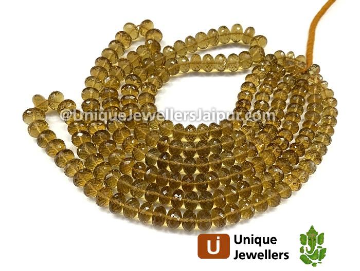 Cognac Quartz Far Faceted Roundelle Beads