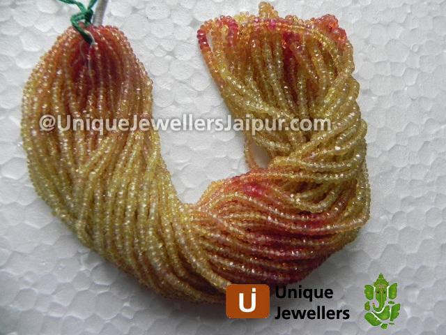 Yellow Sapphire(Shaded) Faceted Roundelle Beads