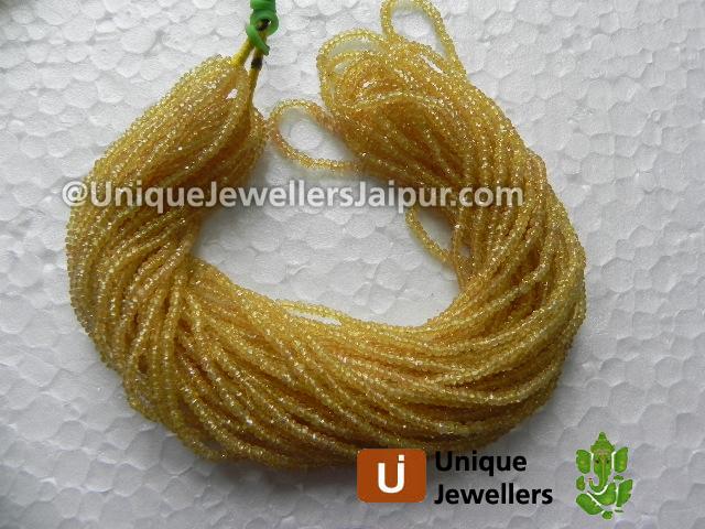 Yellow Sapphire Faceted Roundelle Beads