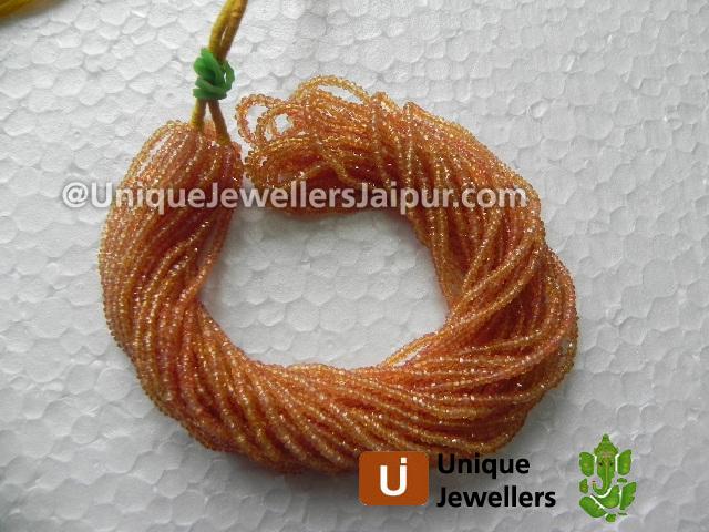 Orange Sapphire Faceted Roundelle Beads