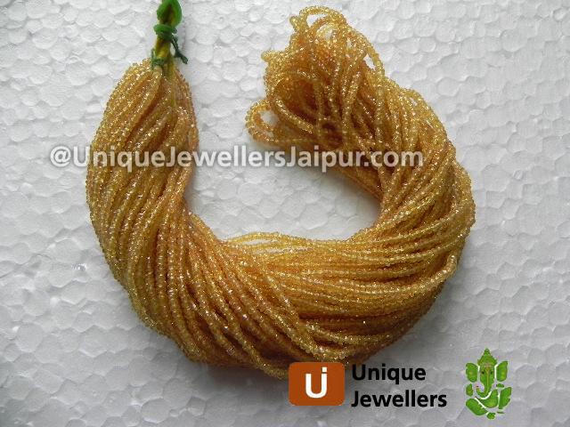 Yellow Sapphire Faceted Roundelle Beads