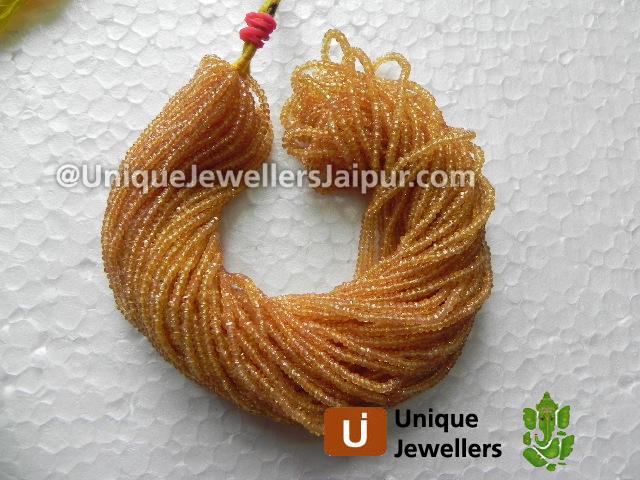Orange Sapphire Faceted Roundelle Beads
