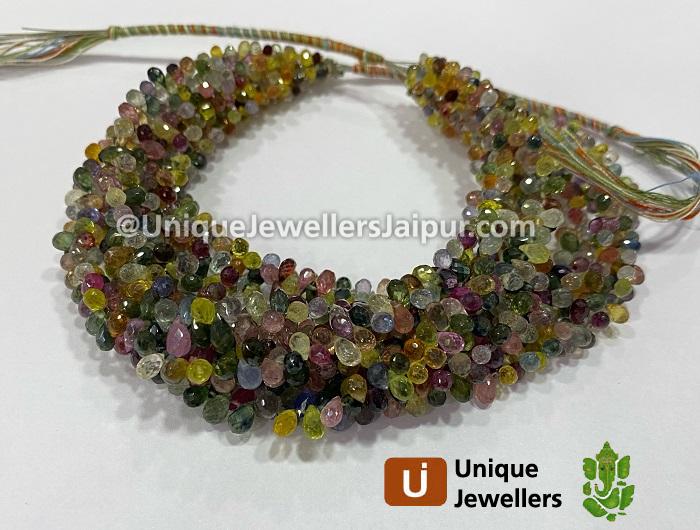 Multi Sapphire Faceted Drop Beads