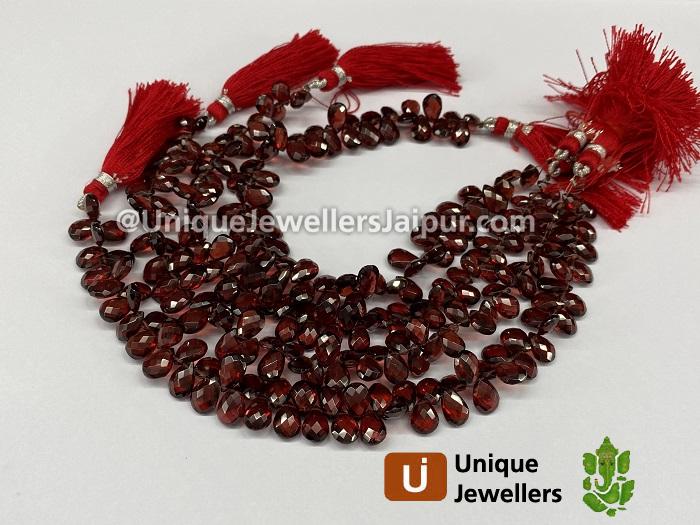 Garnet Briollete Pear Beads