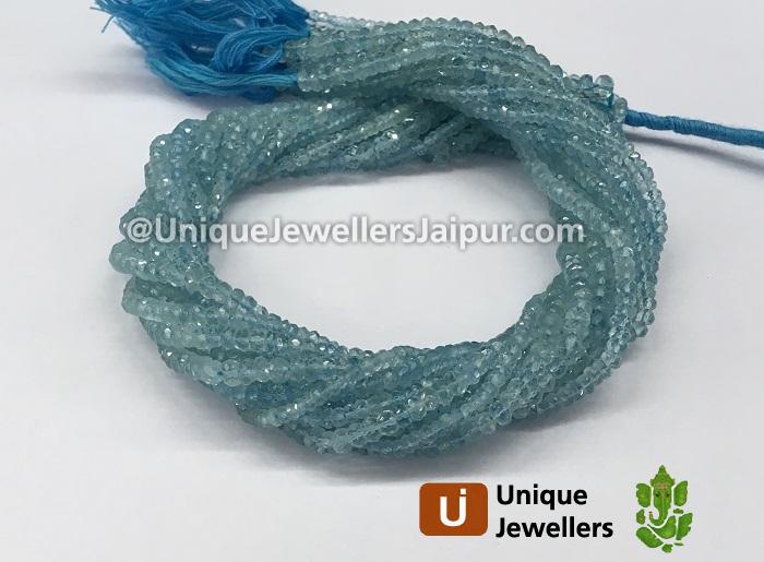 Aquamarine Faceted Roundelle Beads