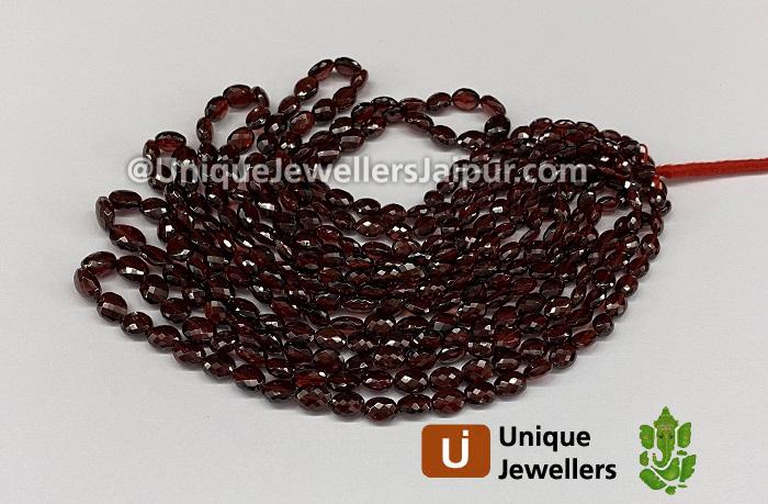 Garnet Faceted Oval Beads