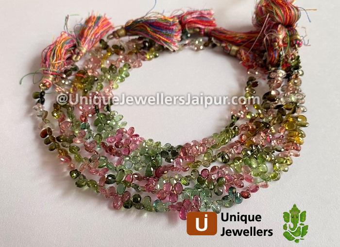 Tourmaline Faceted Pear Beads