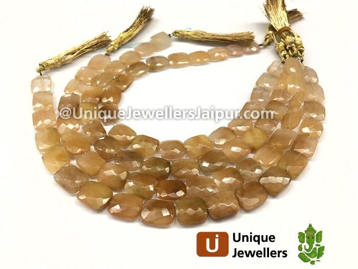 Camel Rutail Faceted Chicklet Beads