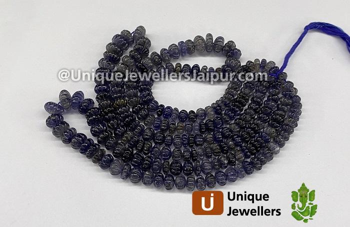 Iolite Carved Pumpkins Beads