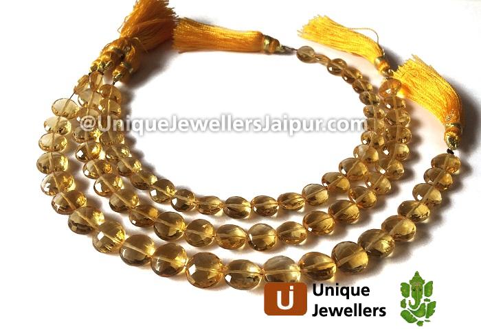 Citrine Faceted Coin Beads