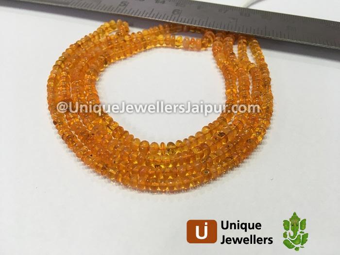 Fire Opal Smooth Roundelle Beads