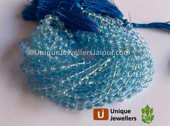 Sky Blue Topaz Far Faceted Round Beads