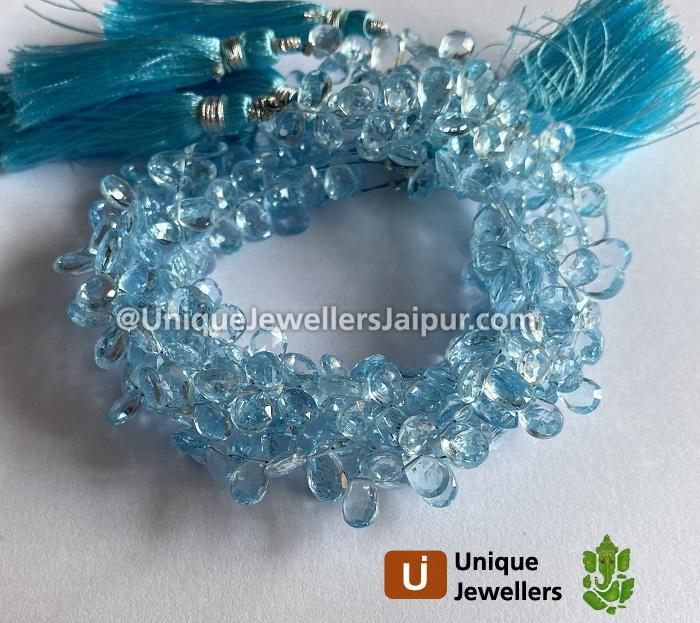 Sky Blue Topaz Faceted Pear Beads