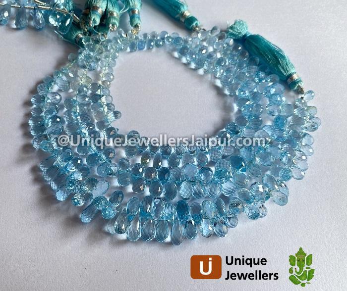 Sky Blue Topaz Faceted Drop Beads