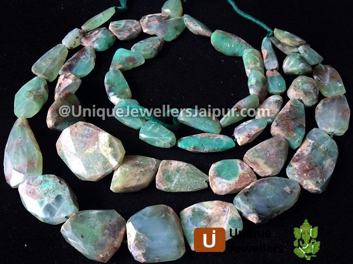 Crysoprase Faceted Nugget Beads