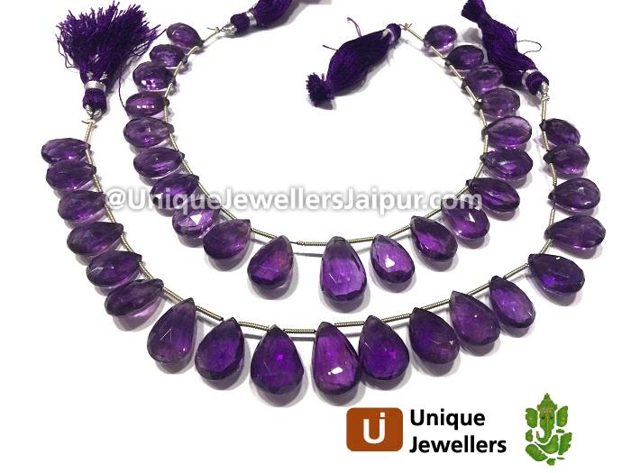 Amethyst Far Faceted Pear Beads