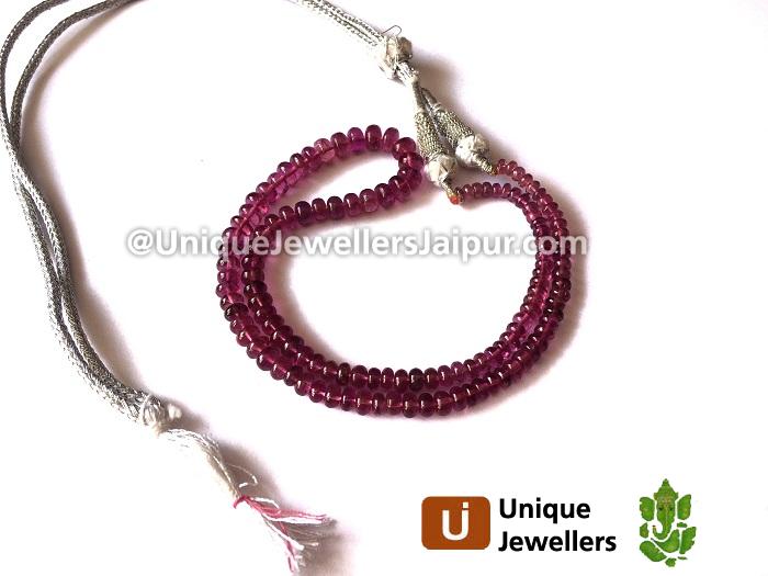 Rubellite Smooth Roundelle Beads